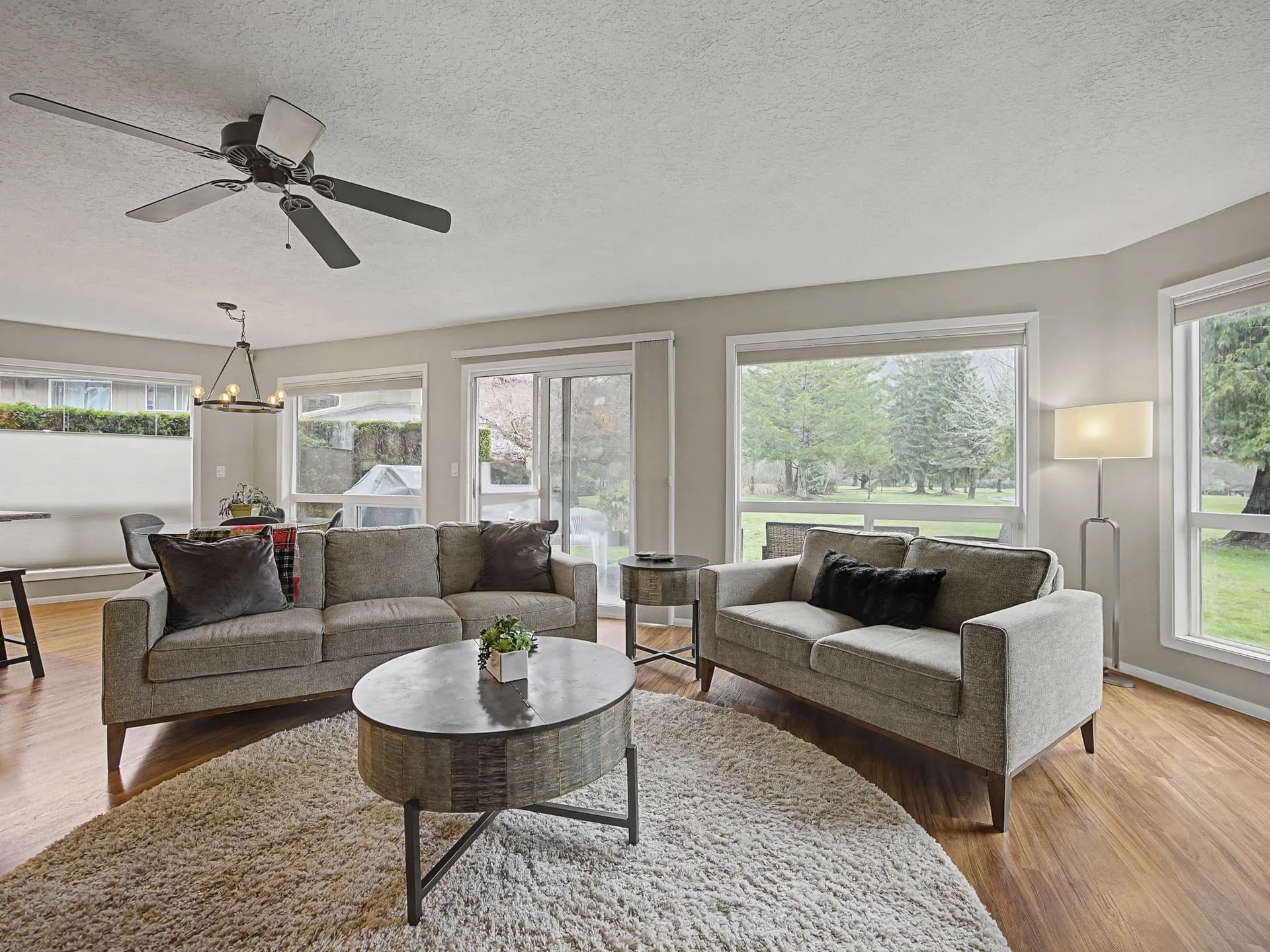 Living room with large windows