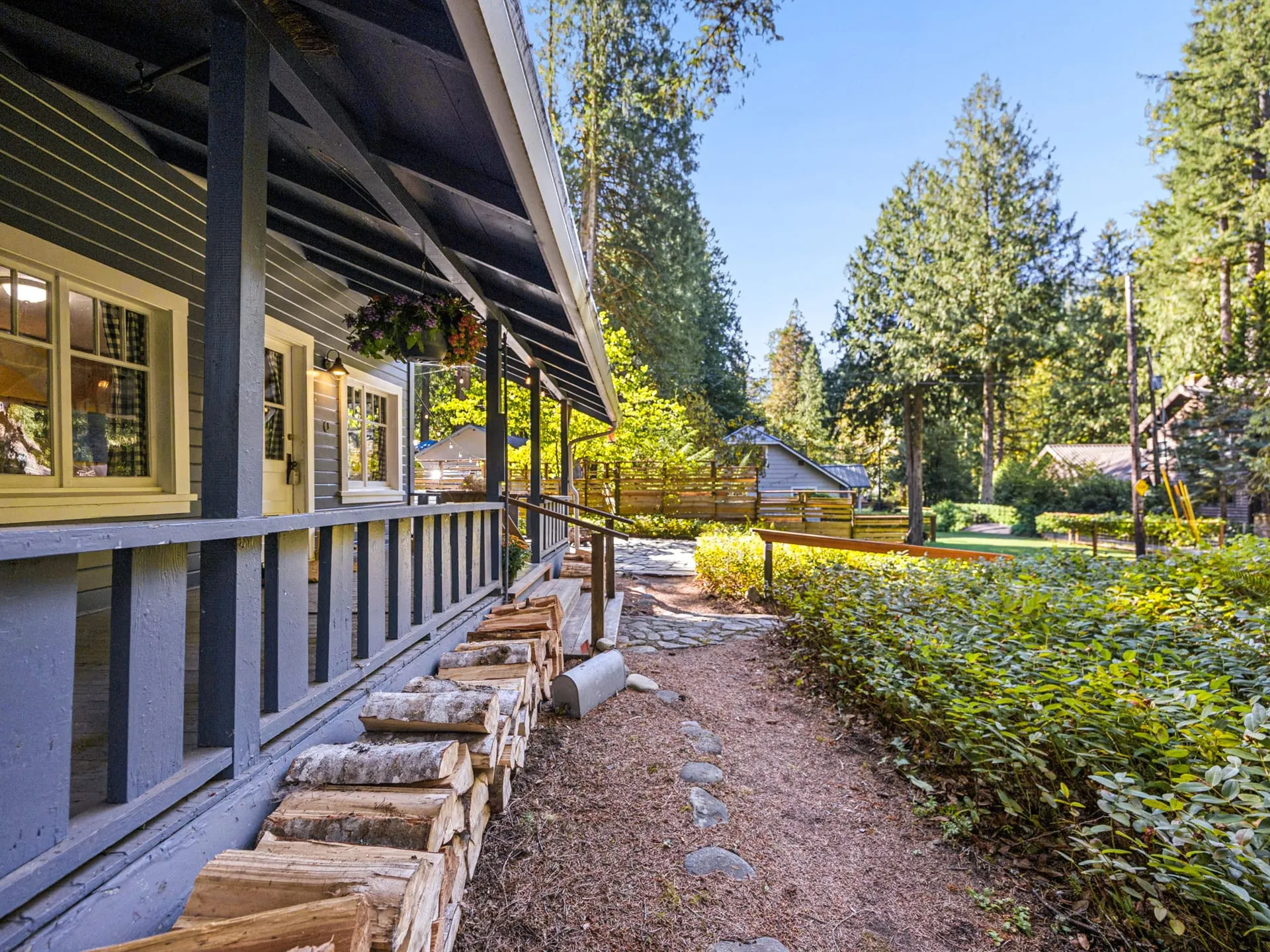 The long covered front porch