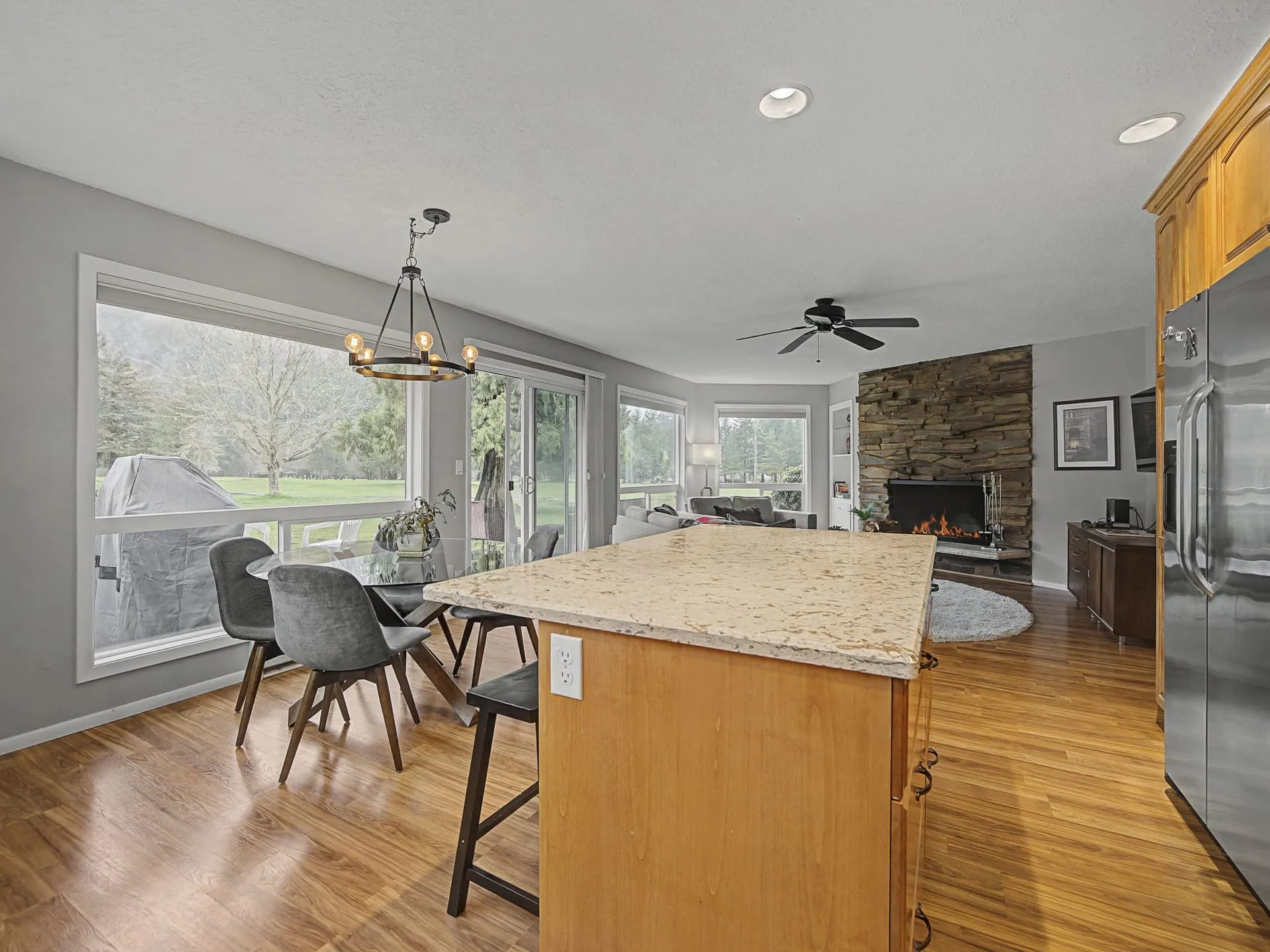 Kitchen island with bar seating