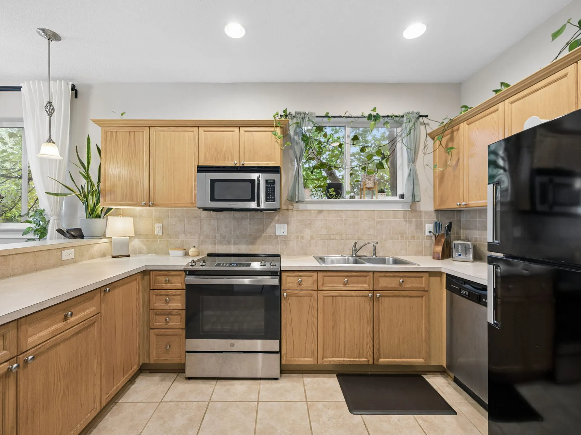 Kitchen with tile floors