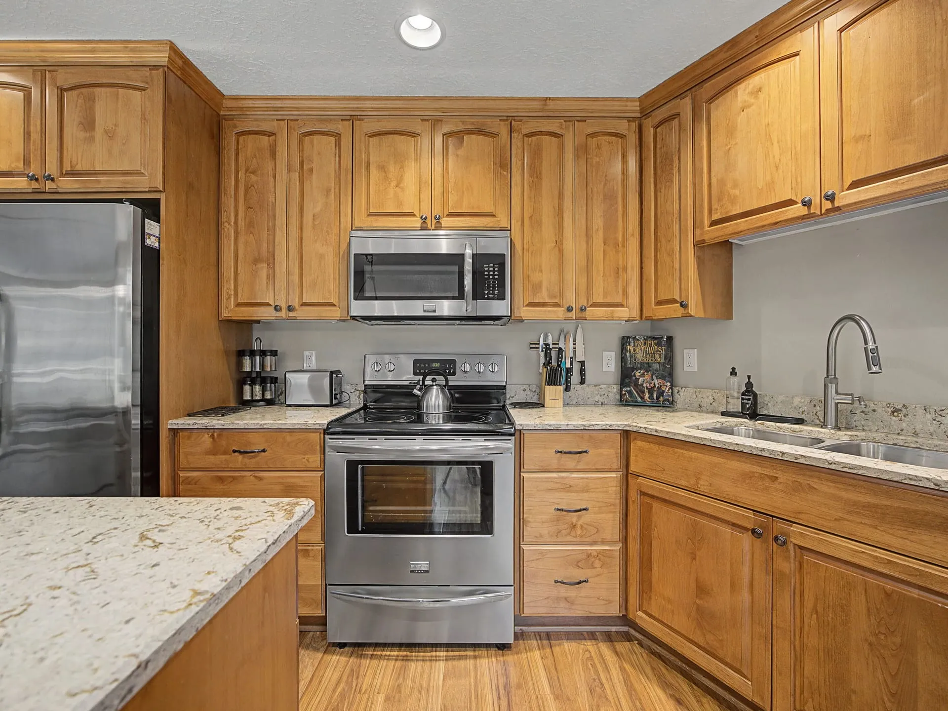 Kitchen with stainless steel appliances