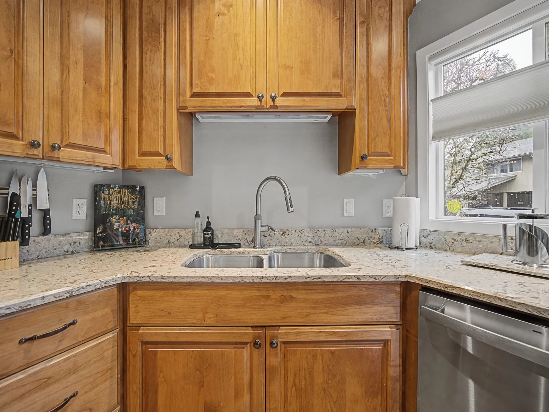 Kitchen with granite counters