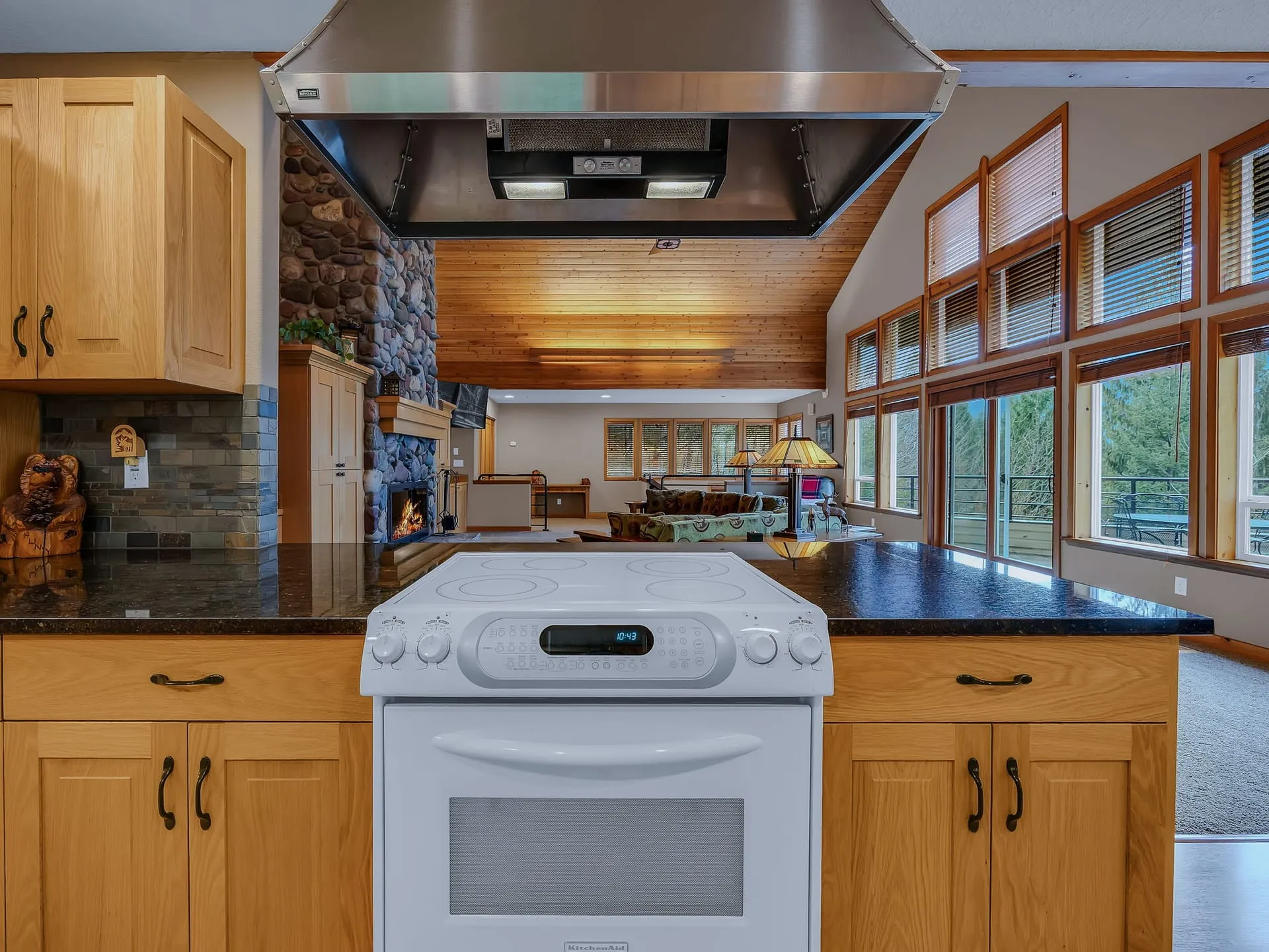 Kitchen range facing the great room