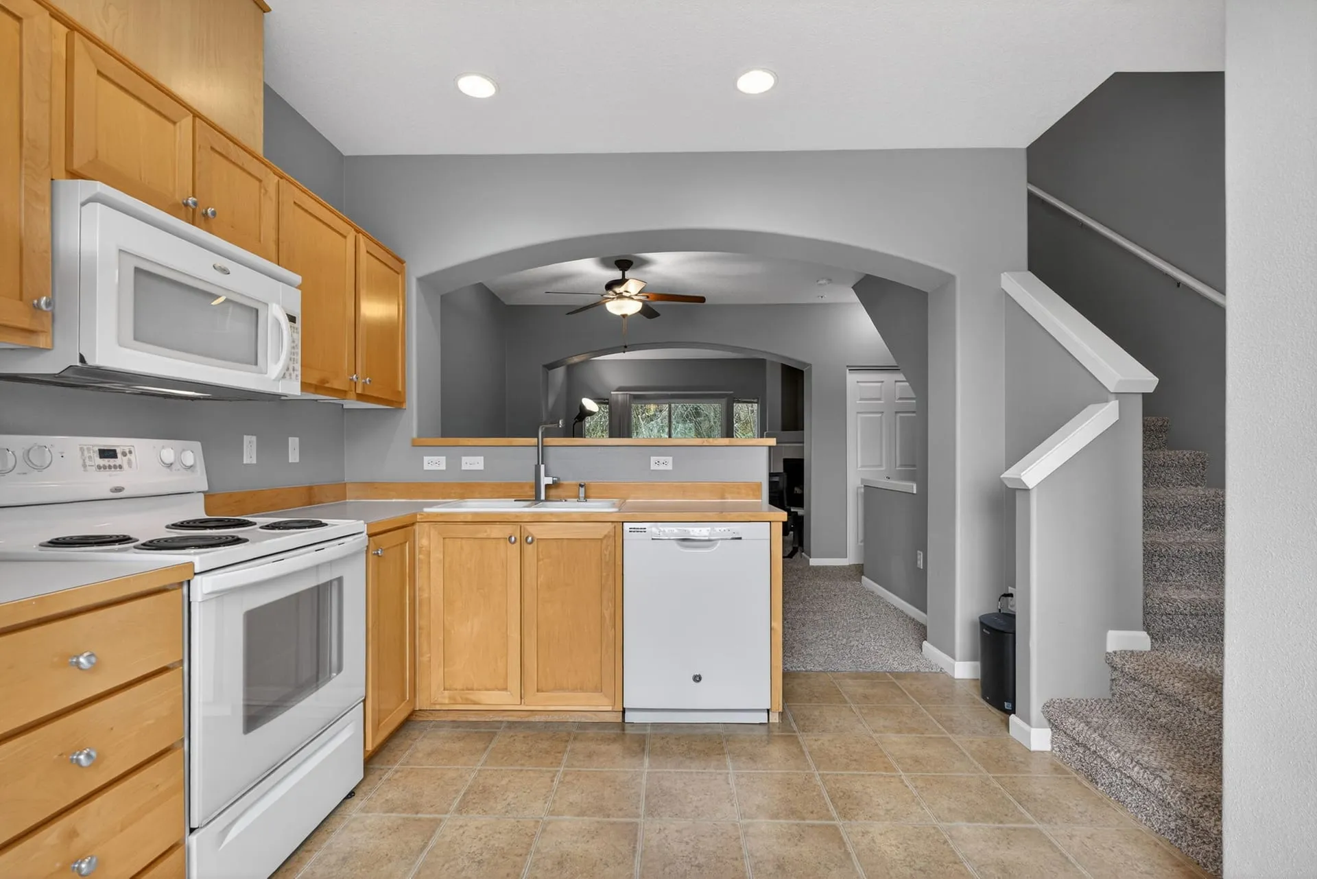 Kitchen looking toward the living room
